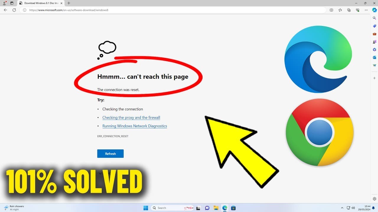 Как решить Не удается открыть эту страницу проблему в Microsoft Edge и Chrome ✅