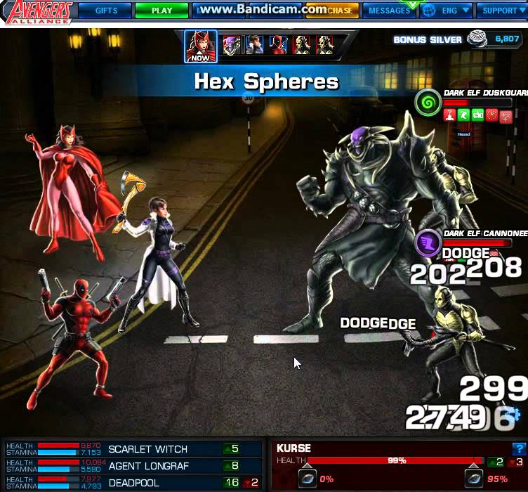 Marvel Avengers Alliance: Deadpool vs Kurse oneshot