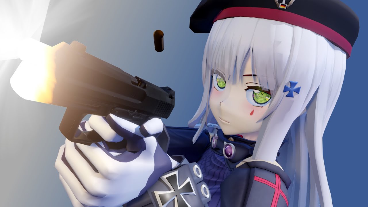 HK416(gfl) but she not using her HK416