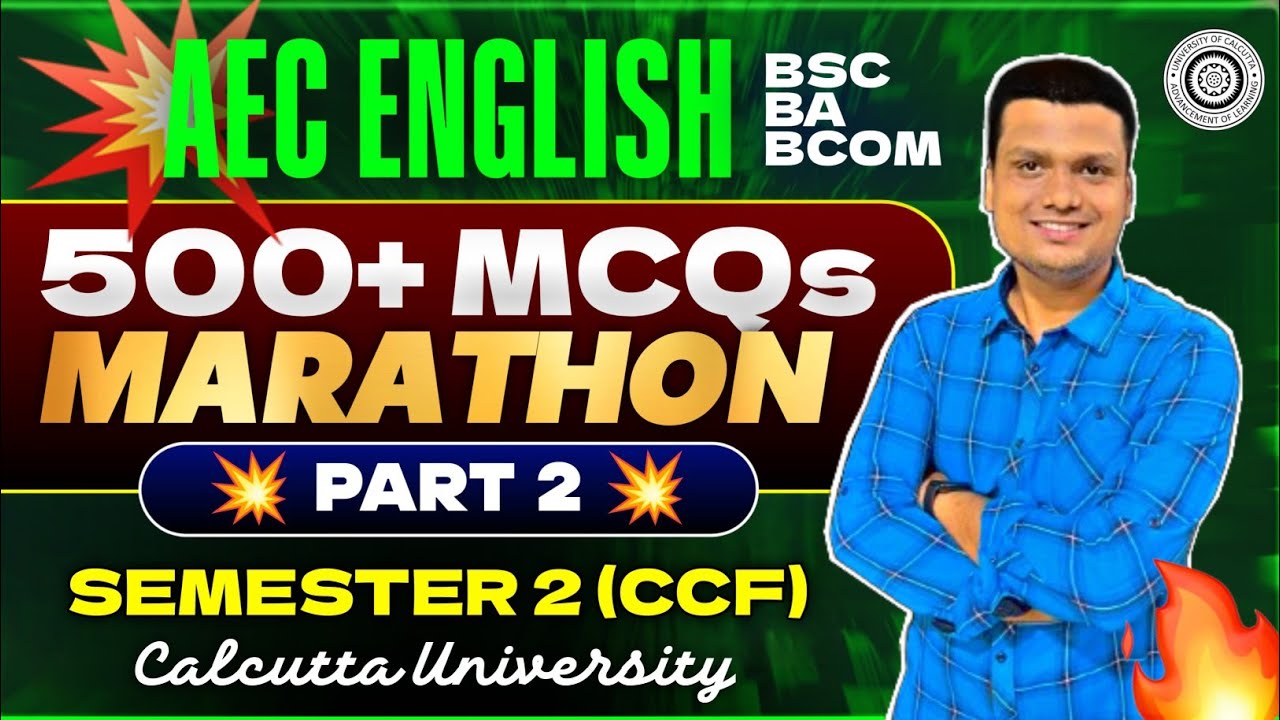 AEC English MCQ Marathon Part -2 | Ba/Bsc/Bcom Sem-2 CCF | Calcutta University 