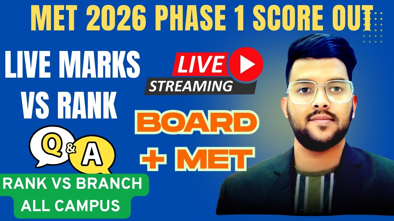 MET 2026 Phase 1 Score Out | Live Marks Vs Rank Vs Branch | Safe Score for MET 2026 #met2025 #result
