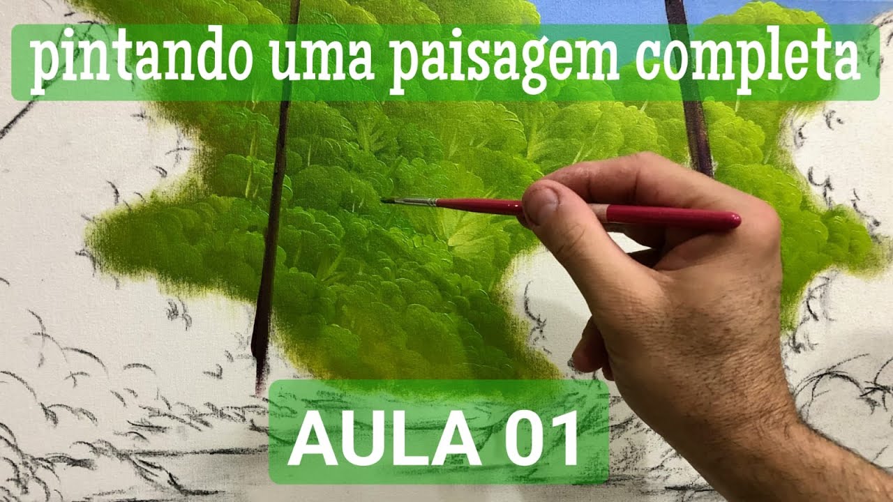 AULA 01 / APRENDA A PINTAR UMA PAISAGEM COMPLETA / DICAS PARA ARTISTAS E INICANTES