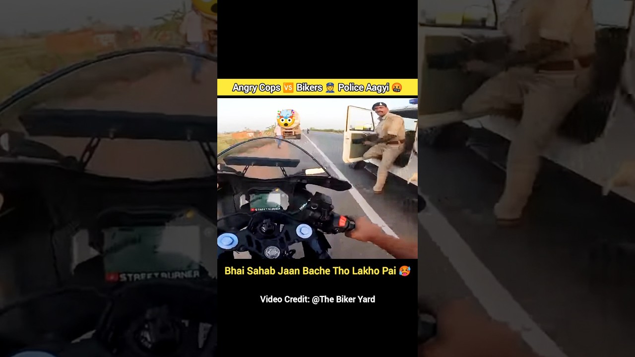 Angry Cops 🆚 Bikers 👮 Police Aagyi 🥵#shorts #rider #biker #police #cops #bilowrider007