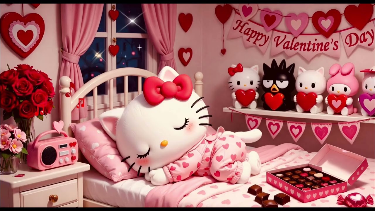 Hello Kitty 🌙 Sweet Dreams Valentine’s Day 💕 Relaxing Music