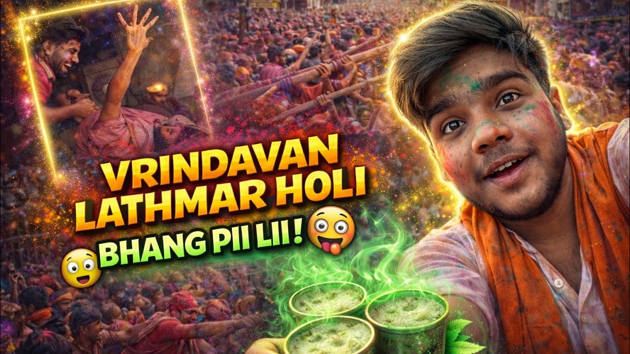 Lathmar Holi Vrindavan | Bhang pike galti kardi.😭 part - 1 | Samyak jain vlogs. 