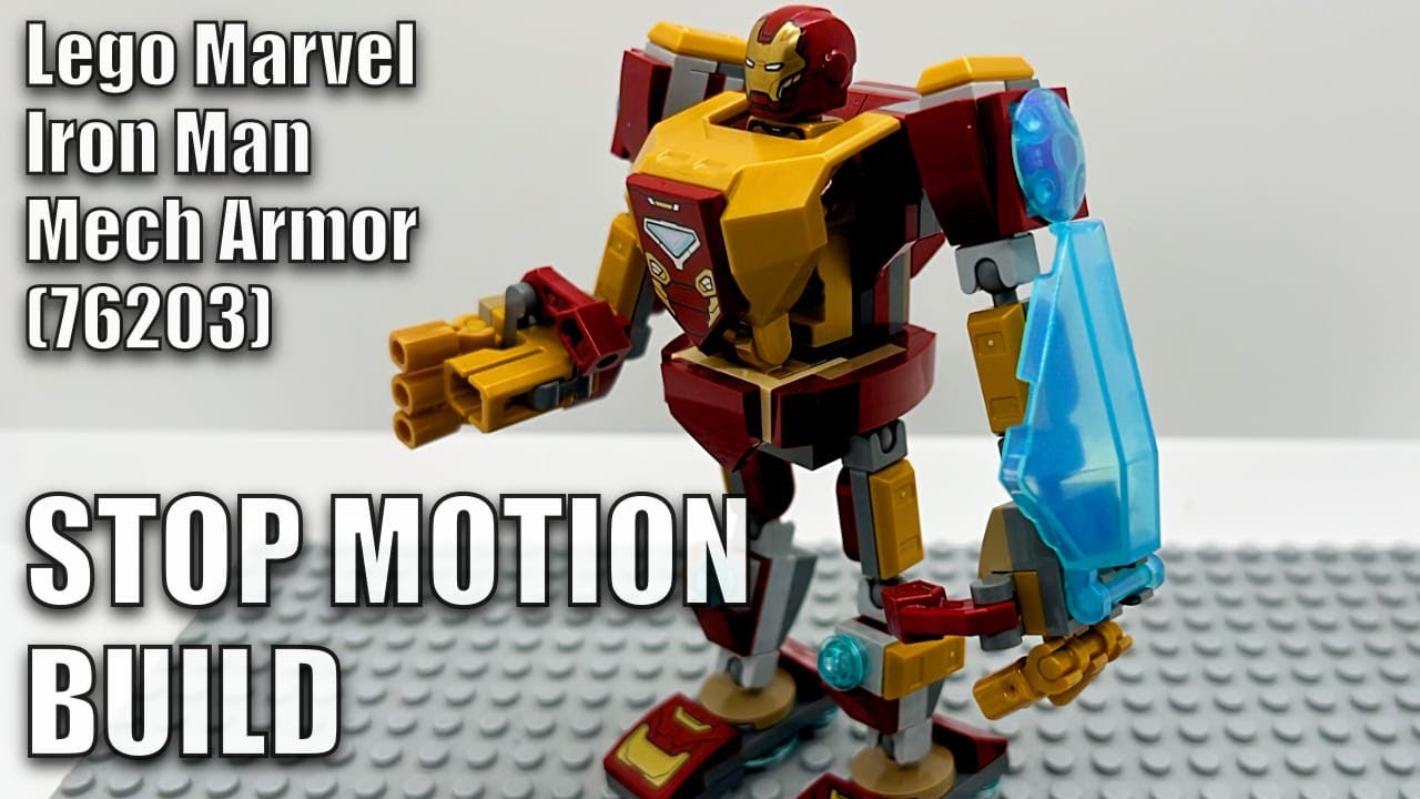 Iron Man Mech Armor (76203) - Stop Motion Build - Lego Marvel