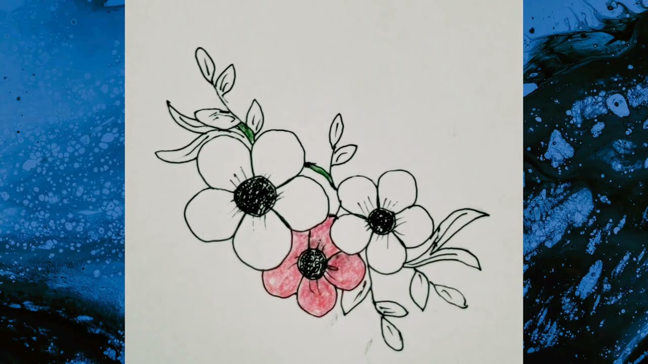 Satisfying Floral Art: Coloring with Pencil Colors|Malik Drawing Academy 