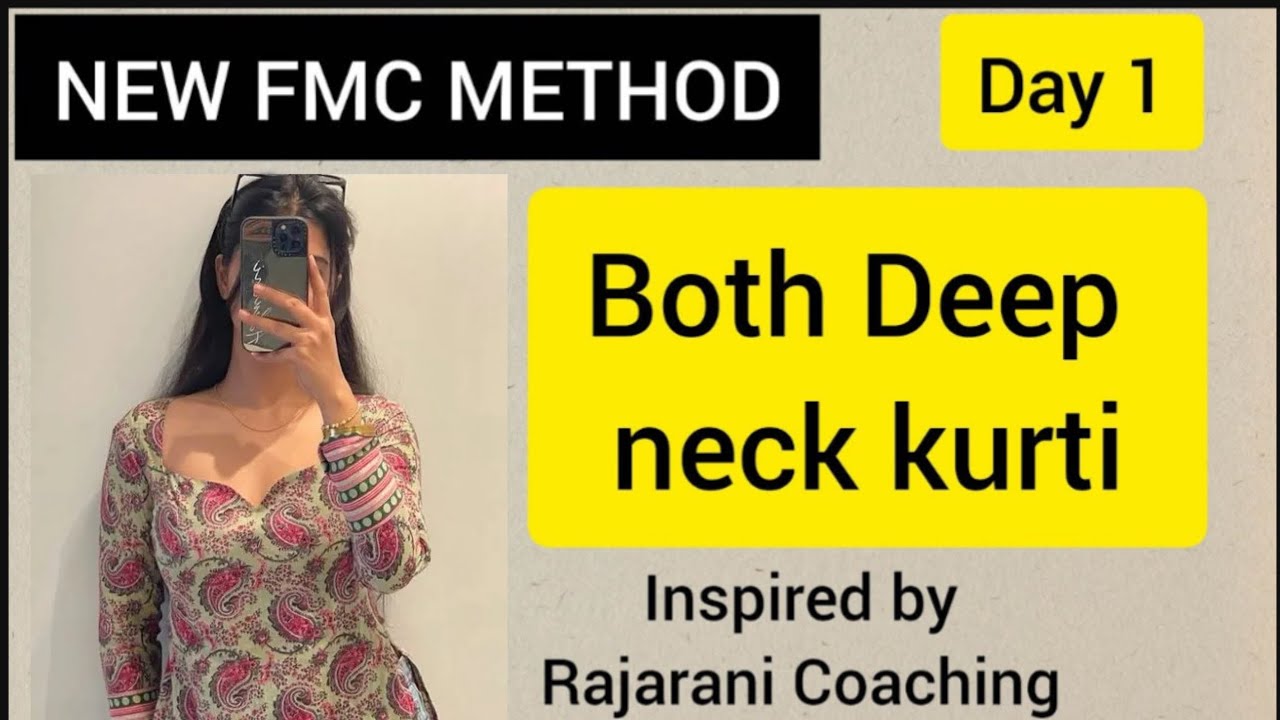 Deep Neck Kurti Cutting | New FMC Method | Both Front & Back deep| Rajarani Coaching #kurti #fashion
