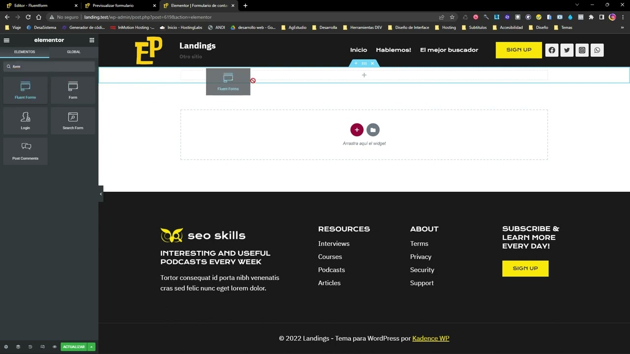 Creando un formulario con Fluent Form - WordPress