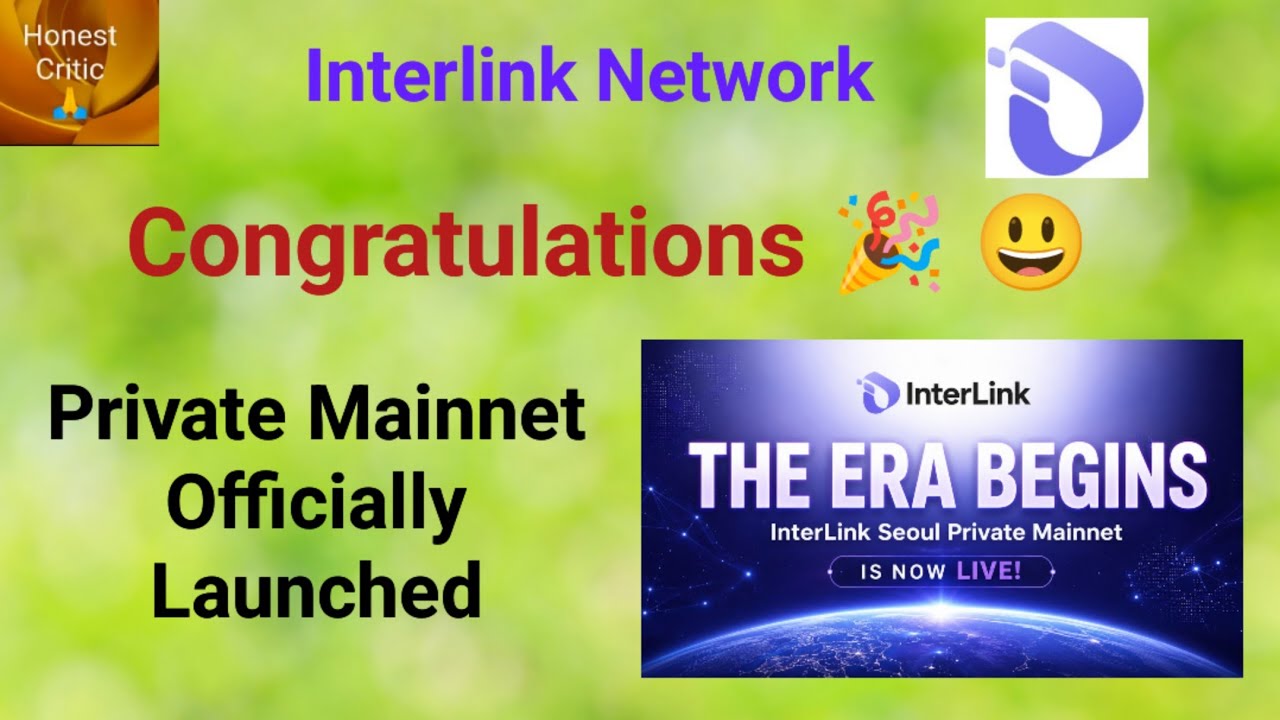Congratulations 🎉😃 | Interlink Private Mainnet Officially Launched