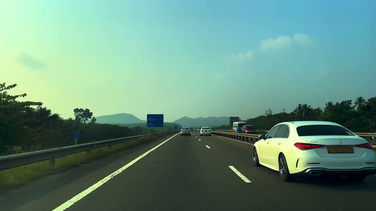 Southern Expressway drive from Welipenna (Service Area) to Galanigama (Bandaragama)--4k, HDR.