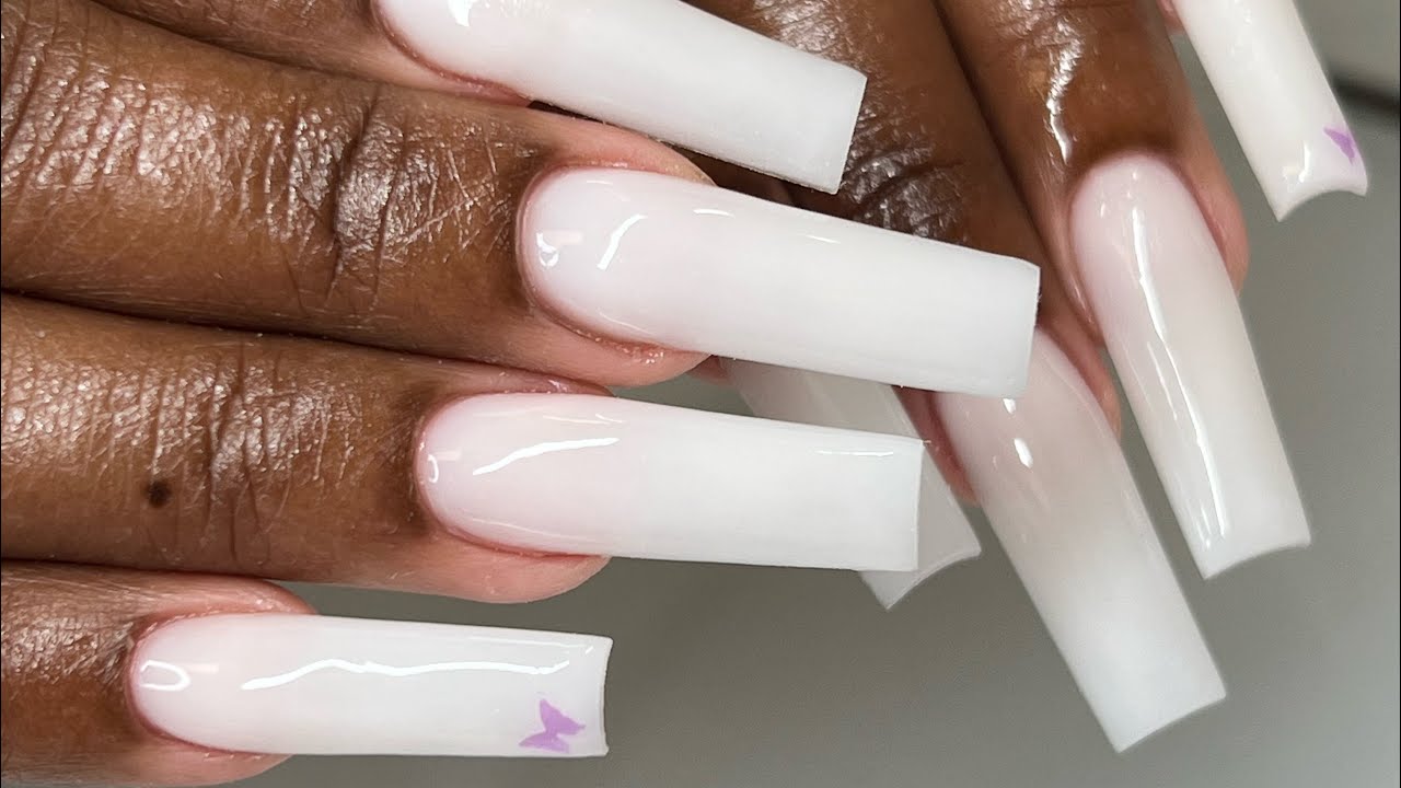 Milky White Nails | Acrylic Nails | Sealing Cuticle Area