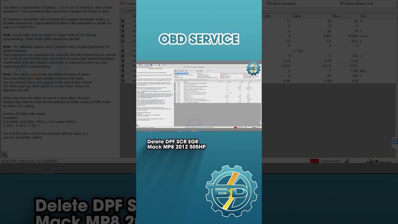 Delete DPF SCR EGR Mack MP8 2012 505HP | OBDService