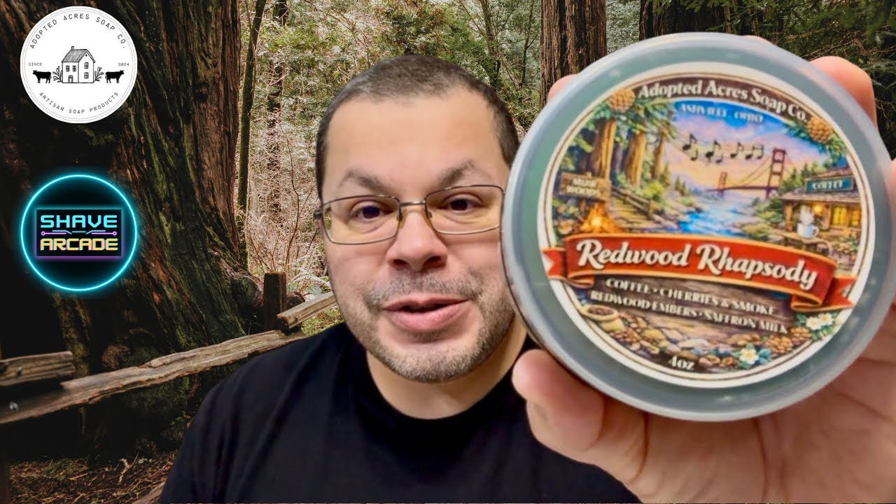 SHAVE ARCADE Traditional wet shave with Redwood Rhapsody by Adopted Acres & The Barbershop Duet! 