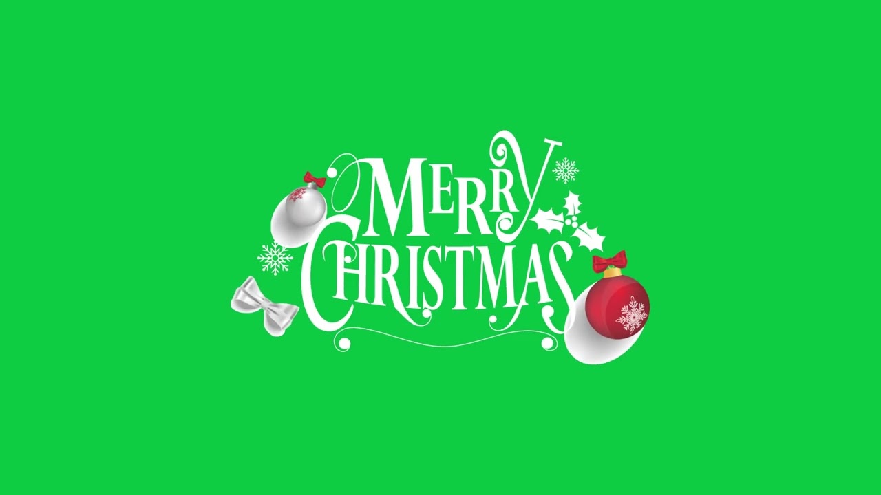 Merry Christmas Typography with Christmas Elements Animation | Green Screen
