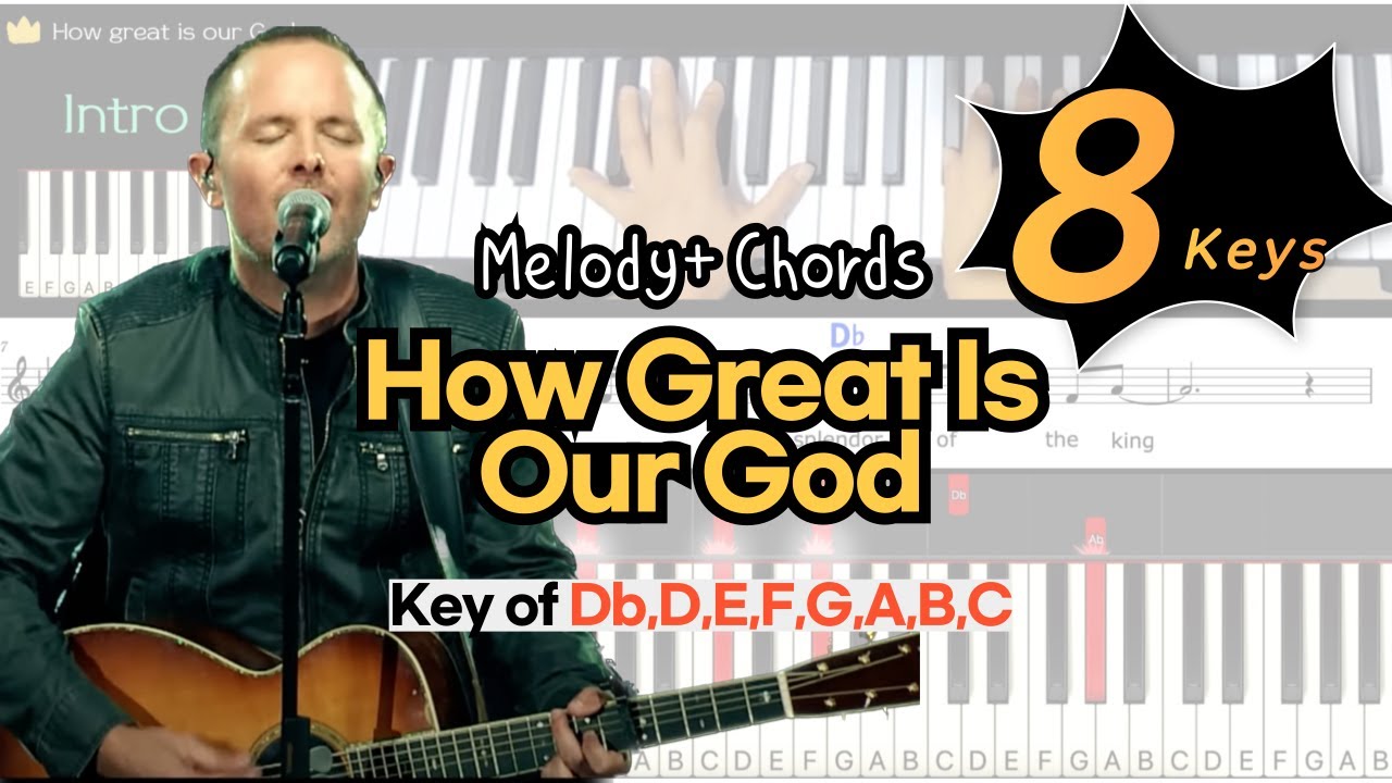 How Great Is Our God -Chris TomlinㅣKey of Db, D, E, F, G, A, B, CㅣWorship Piano Tutorials