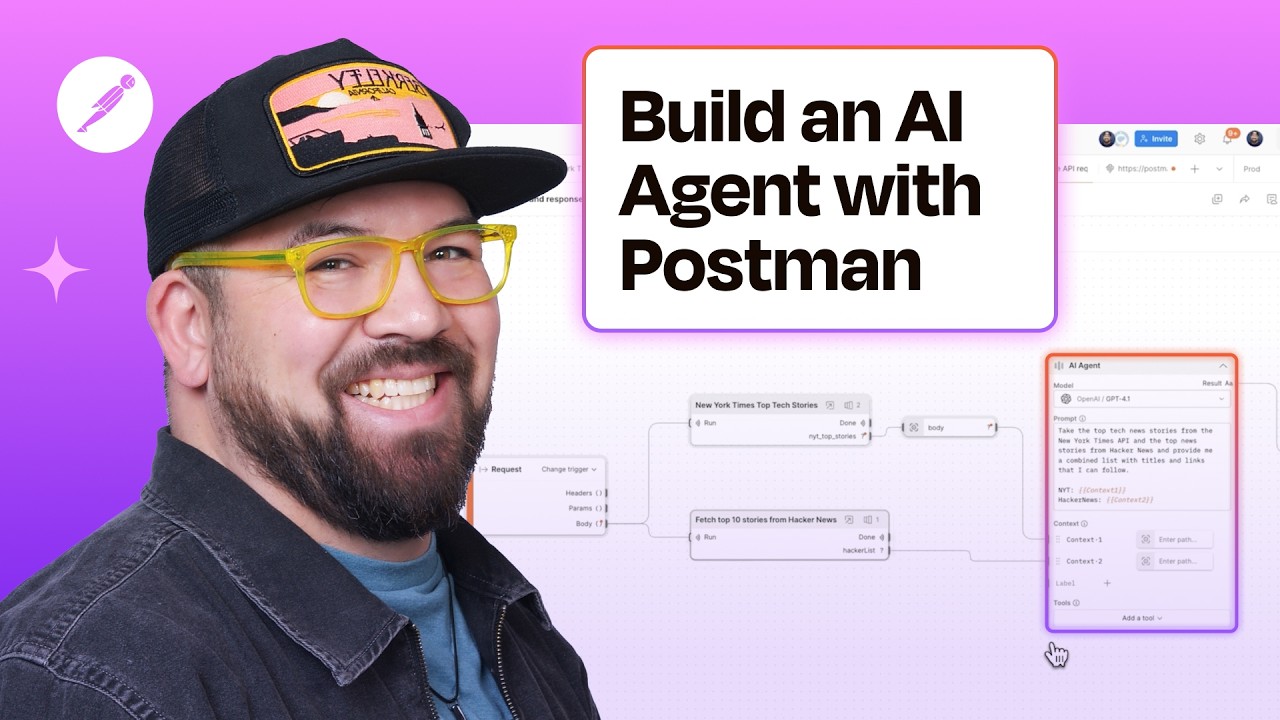 Создайте ИИ-агента с Postman Flows, используя публичные API
