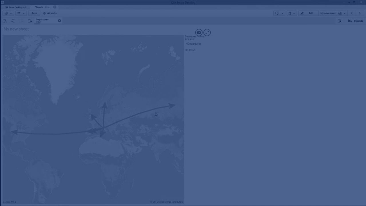 Creating a line layer map chart - Qlik Sense