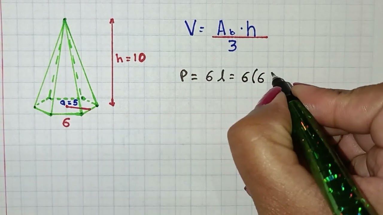 VOLUMEN DE PIRÁMIDE HEXAGONAL