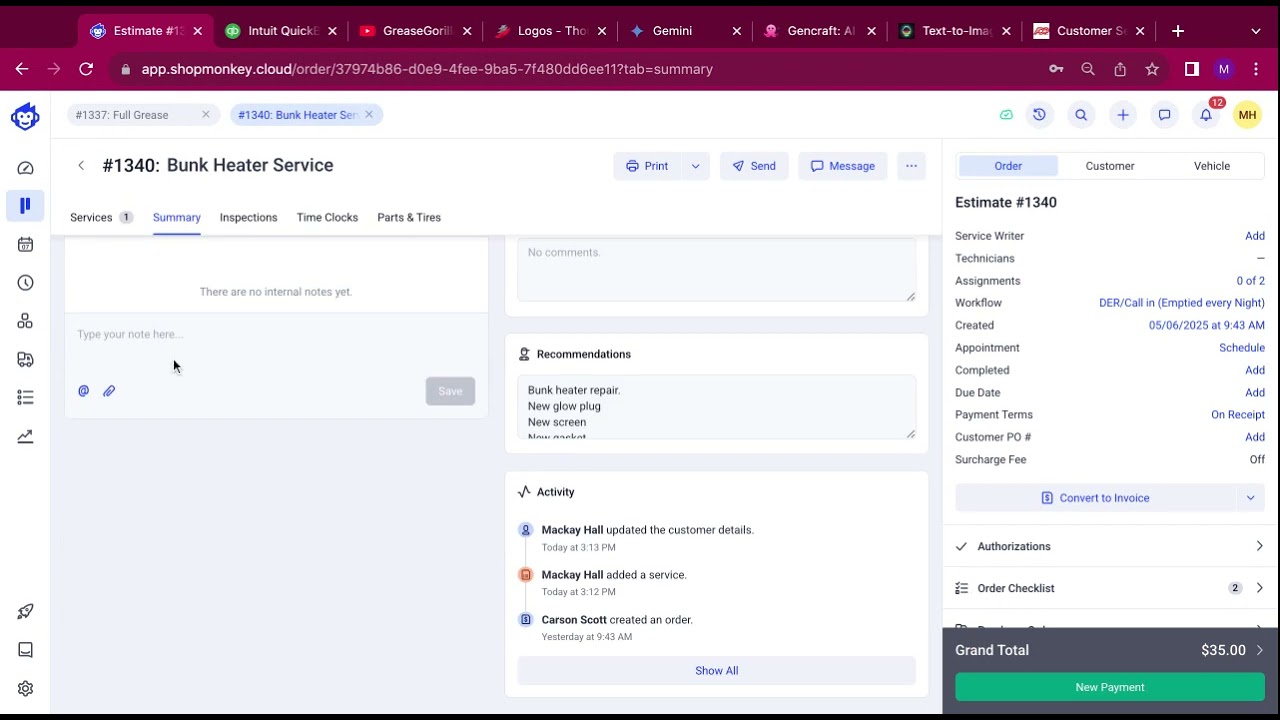 Building Invoices in ShopMonkey
