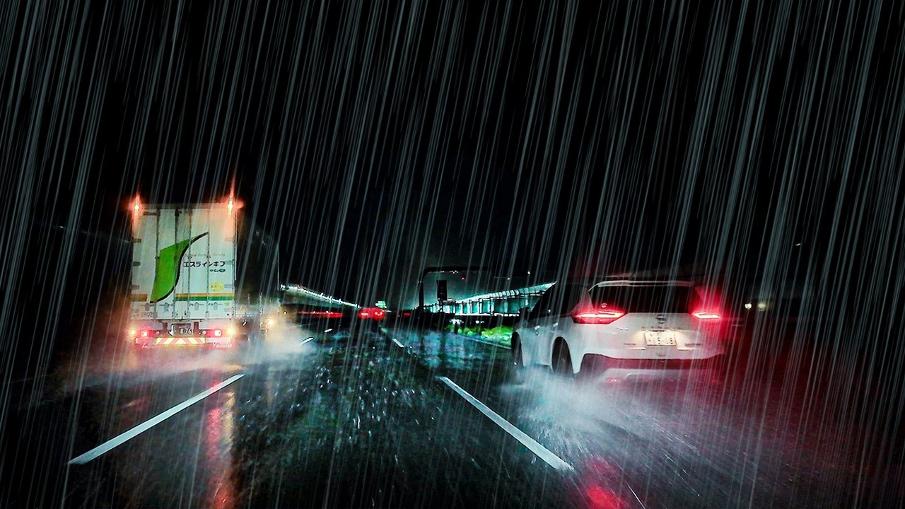 ☔️Heavy Rain Highway Drive💤 Drift into Sleep😪