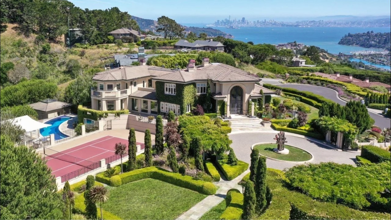 Inside a $16M Mediterranean Masterpiece w/ Bay & Bridge Views