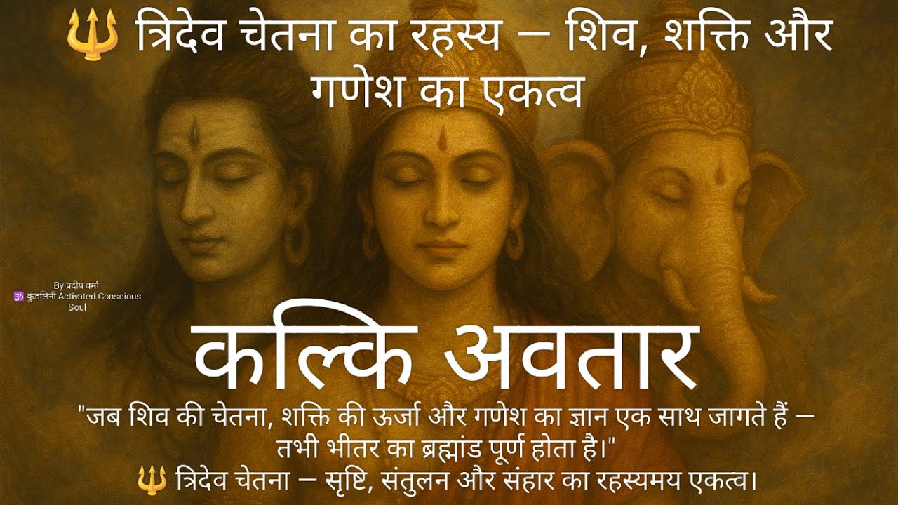 Kalki Avatar :🔱 त्रिदेव चेतना का रहस्य — शिव, शक्ति और गणेश का एकत्व ‎⁨‪Trinity Mystery #कल्कि_अवतार