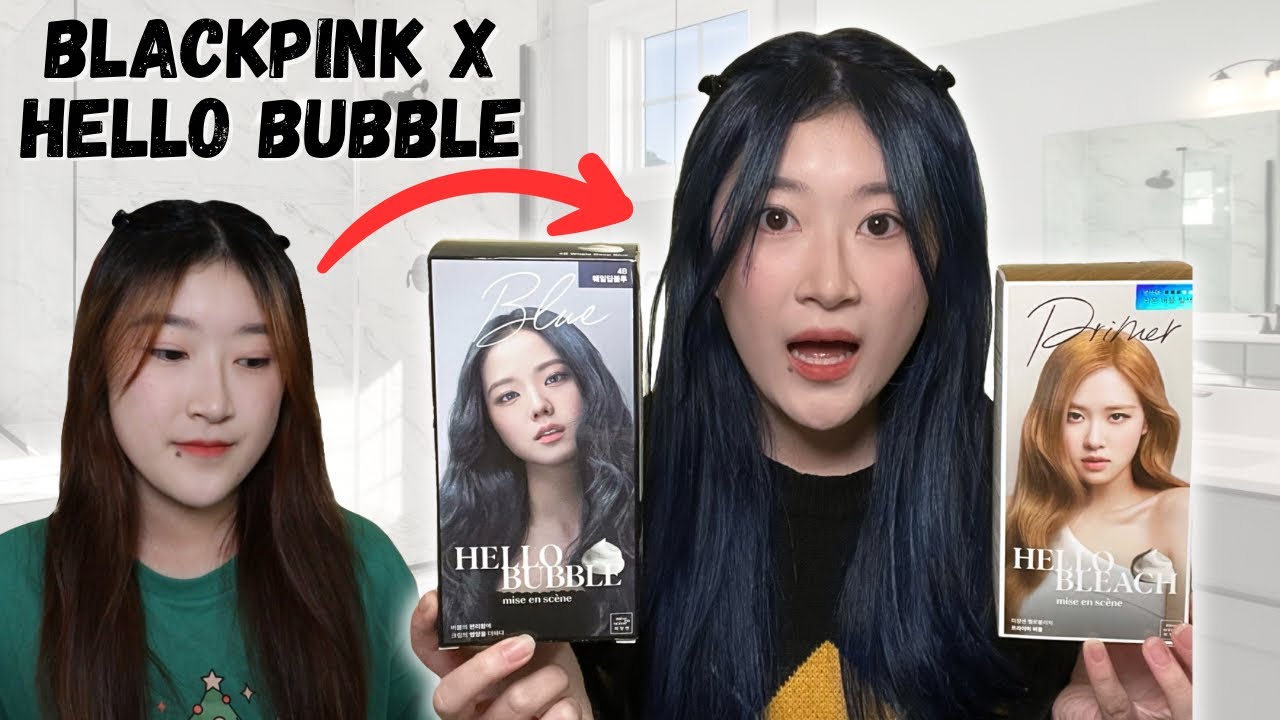 Trying the Blackpink x Hello Bubble Whale Deep Blue and Primer | dying my hair for the holidays