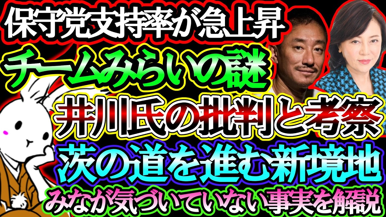 【日本保守党】保守党の支持率が急上昇で分かるチーム未来の異常性と井川氏の批判内容から分かること、茨の道でも保守党しかない気付いていない事実【#虎ノ門ニュース #ニュースあさ8時 #文化人放送局 】