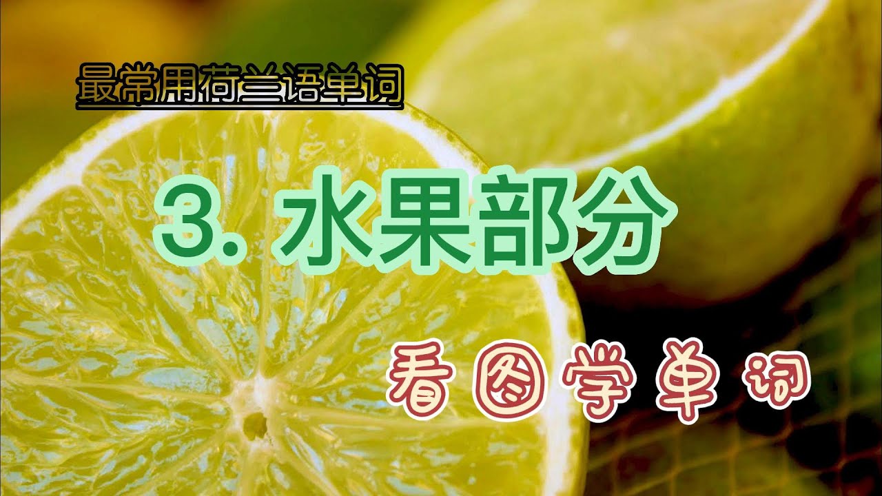 最常用荷兰语单词，水果部分，看图学单词。