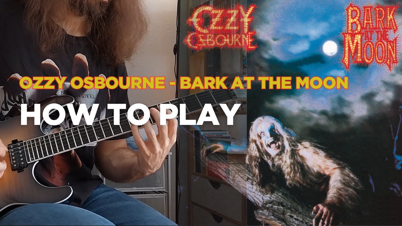 How to play Bark at the Moon by Ozzy Osbourne [rhythm guitar parts, pre-solo section with tab]