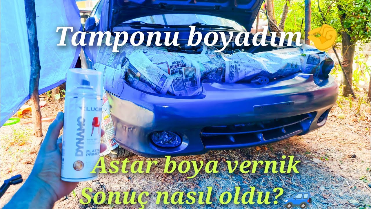 Araba tampon boyama#sprey boyayla amatörce tamponu boyadım@sonuç nasıl oldu?😉