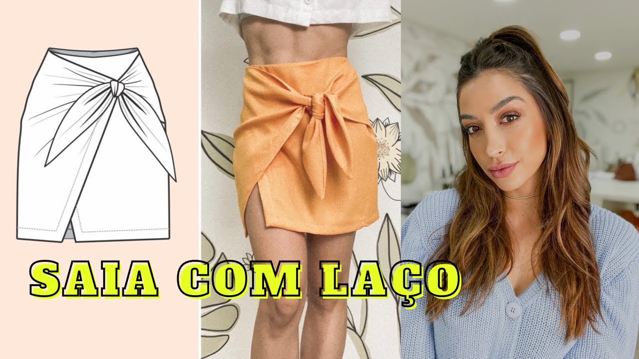 AULA COMPLETA - SAIA COM LAÇO - MOLDE + COSTURA PASSO A PASSO