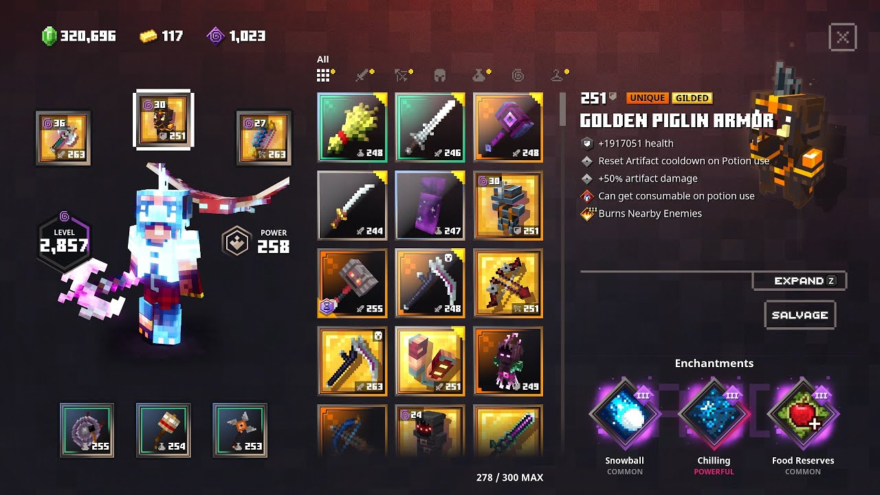 Minecraft Dungeons Piglin Nuke Build Obsidian Pinnacle Apoc+25 No Iron Hide No Shroom