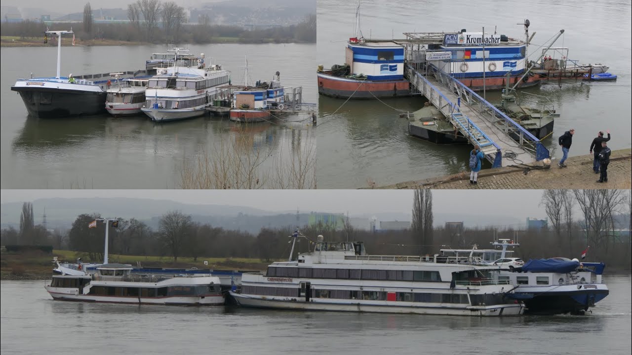 Momentaufnahmen - MS Carmen Sylva und MS Schloss Engers verlassen Neuwied - Anleger wird geräumt