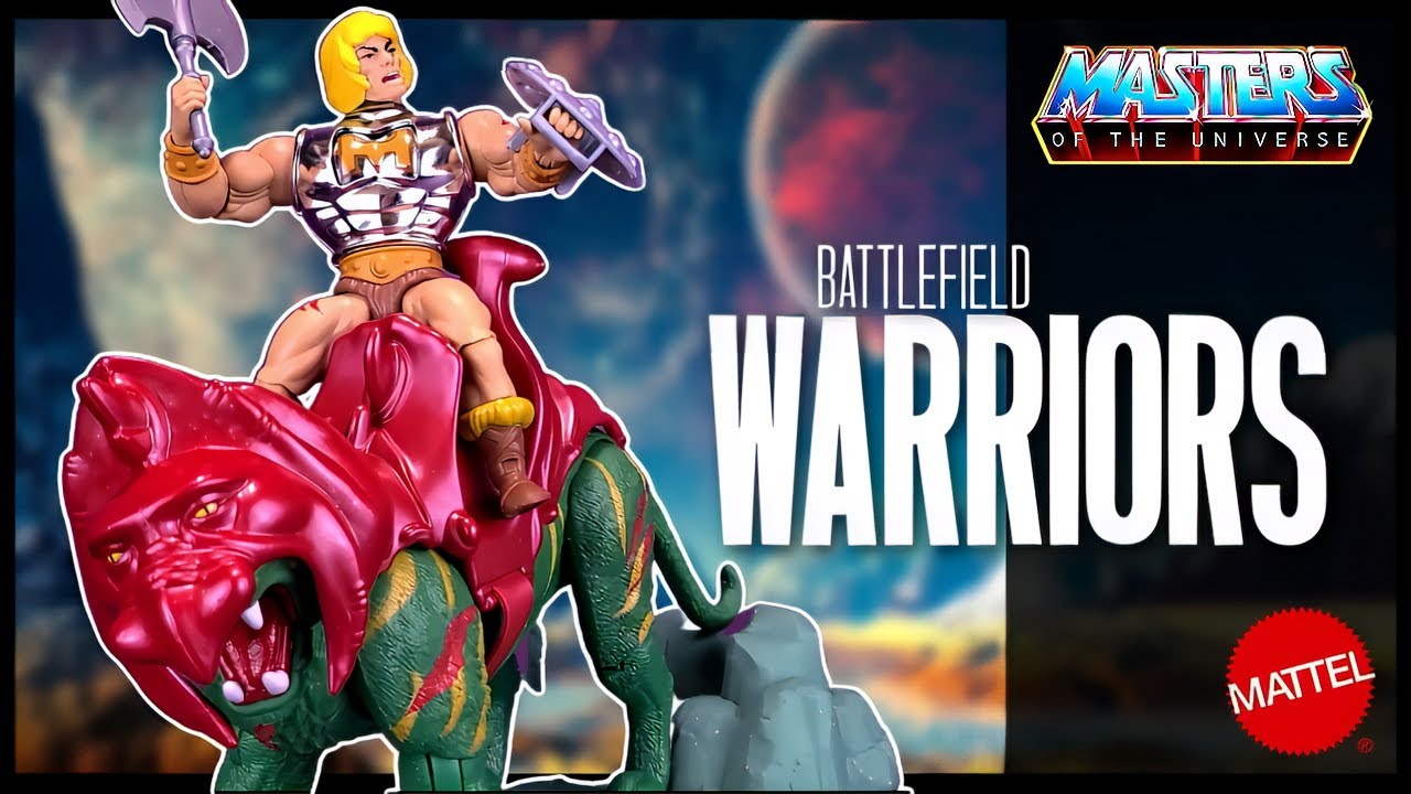 Mattel Masters Of The Universe Origins Battlefield Warriors He-Man and Battle Cat @The Review Spot