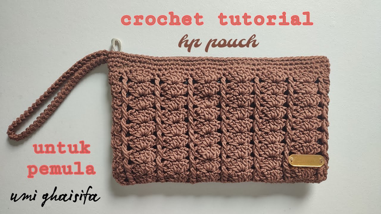 Cara Membuat dompet rajut untuk pemula || crochet hp pouch