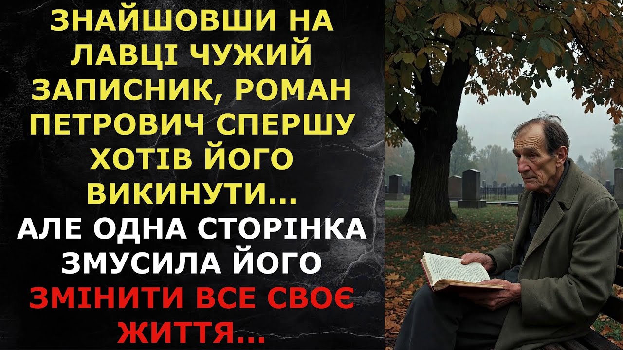 Знайшовши на лавці чужий записник, Роман Петрович спершу хотів його викинути...