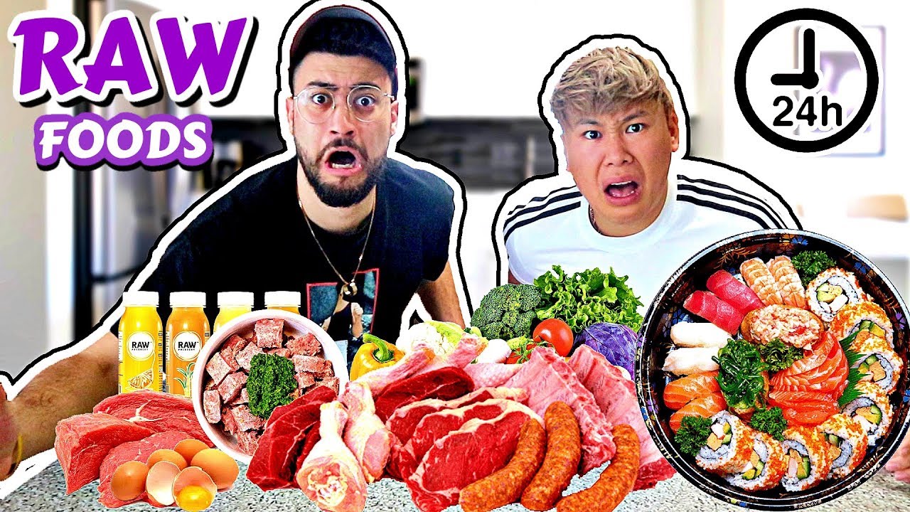 ONLY EATING RAW FOODS FOR 24 HOURS!! (IMPOSSIBLE FOOD CHALLENGE) *NEVER AGAIN*