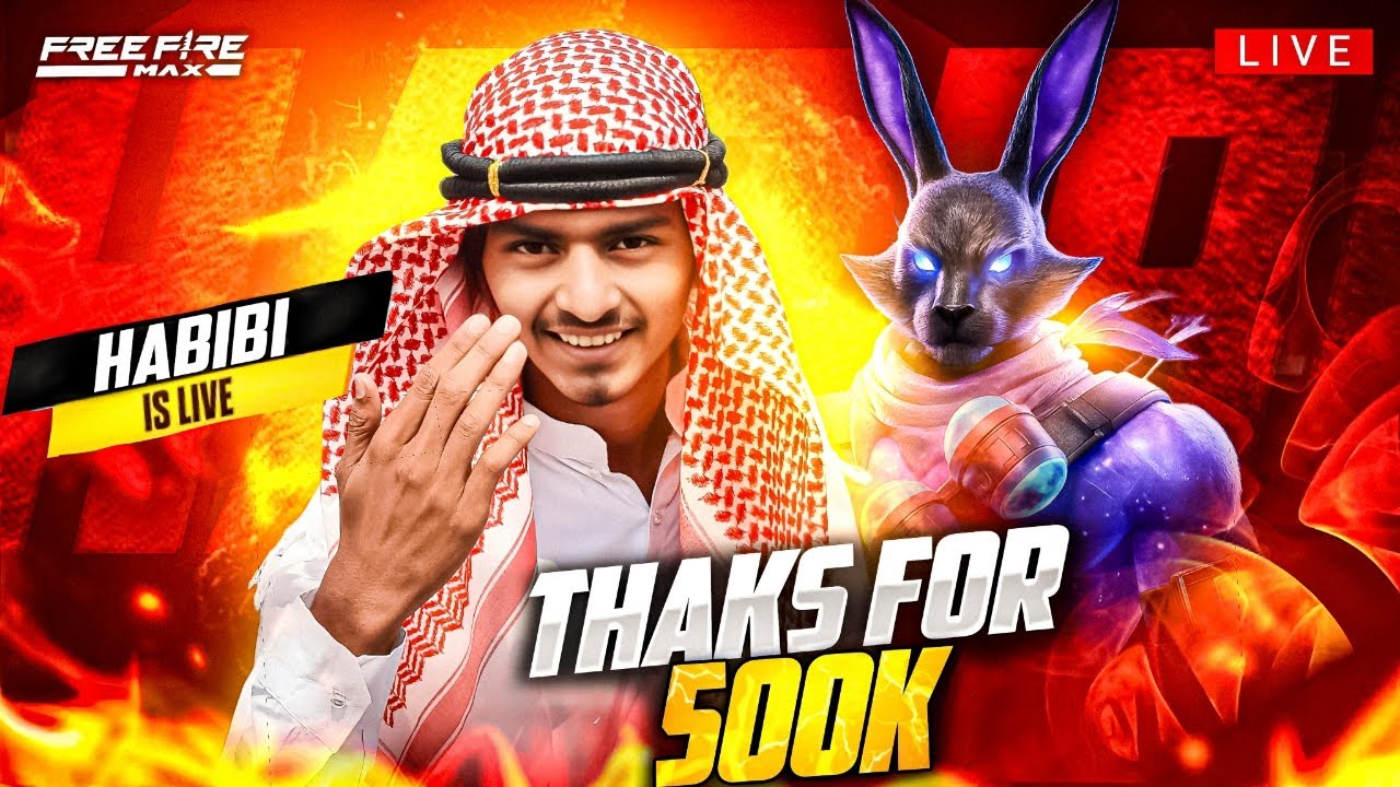 HABIBI FF LIVE 🔴 THANKS FOR 500K   😍  #shortlive #freefire #HABIBIFF