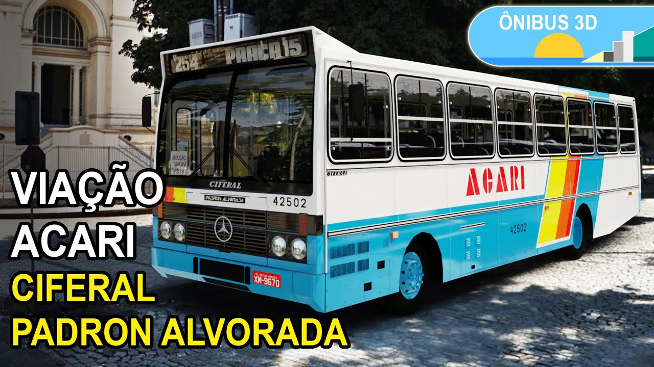 ▶️Ciferal Padron Alvorada III - Viação Acari RIO Anos 1990. Blender 3d animation.