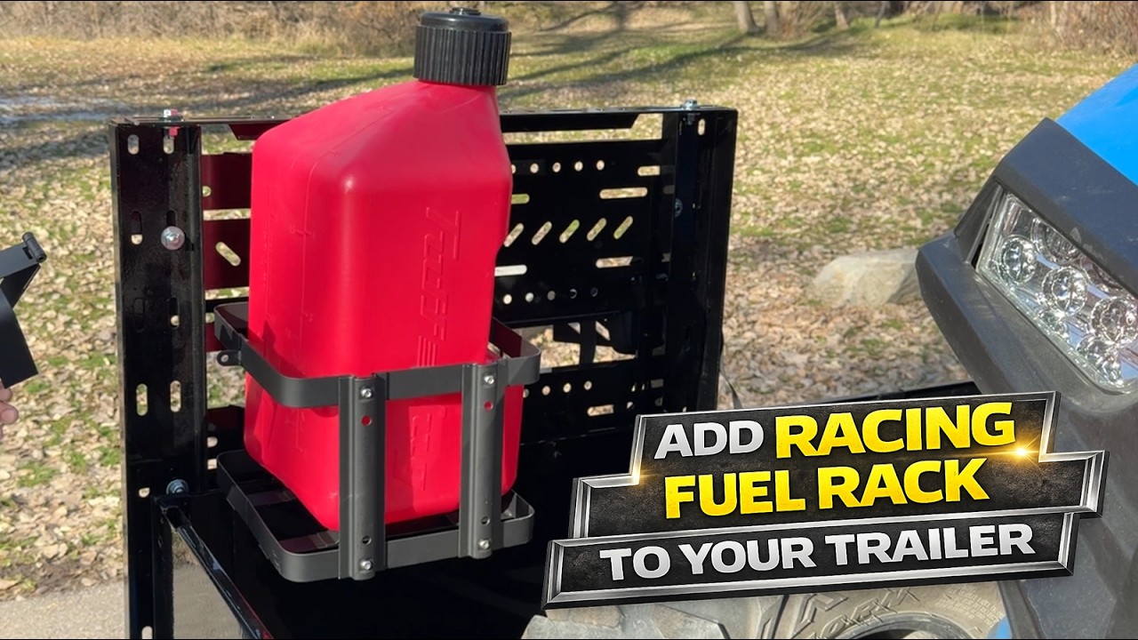 Lockable 5 Gallon Racing Fuel Can Rack for Trailers