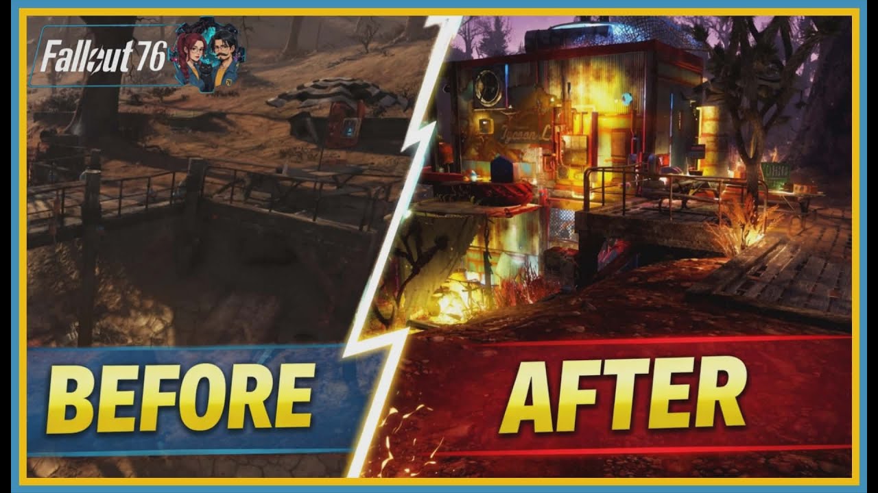 🟣 FALLOUT 76 CAMP BUILD| Pre-Existing Pier turned into Dystopian Home / Starlight Pier