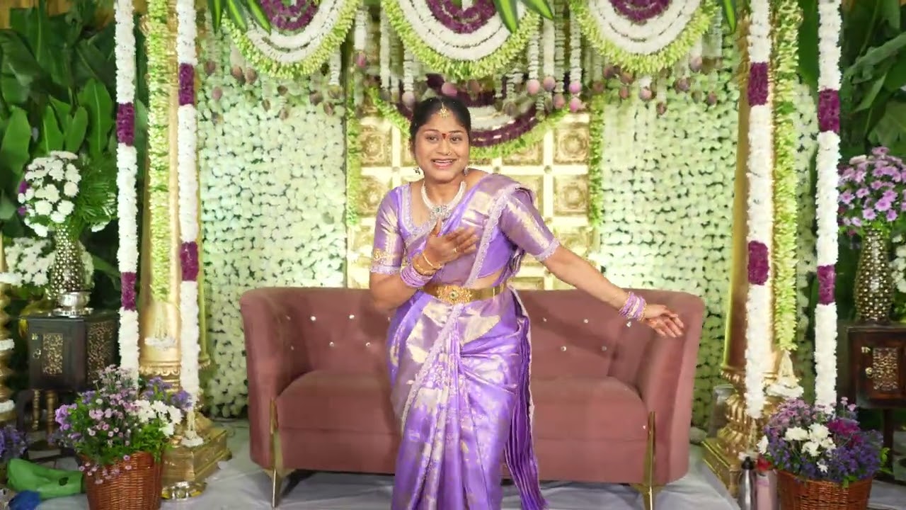 Half saree ceremony family dance