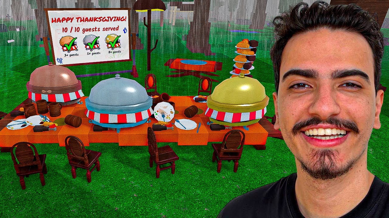FIZ UMA MESA DE JANTAR COMPLETA DO 99 NOITES NA FLORESTA 🦃🍽️