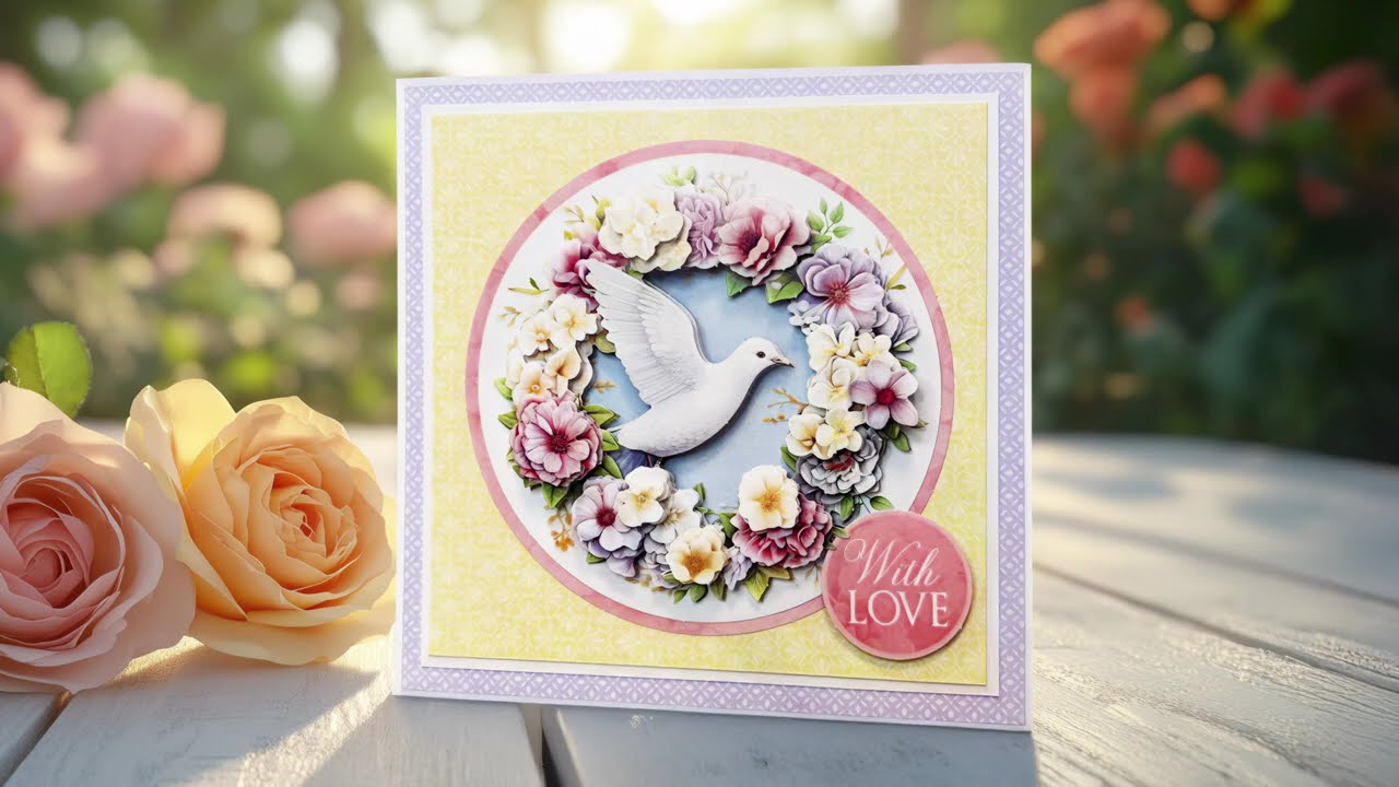 Dove With Flowers Decoupage