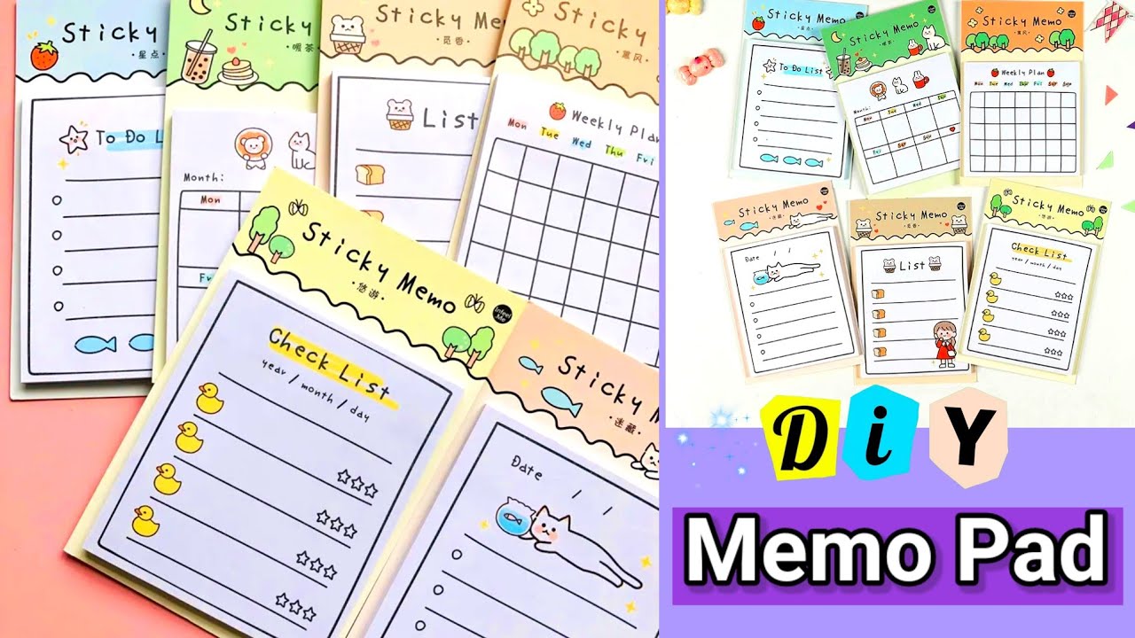 DIY weekly plan memo pad / How to make weekly plan memo pad for school / Stationery memo pad