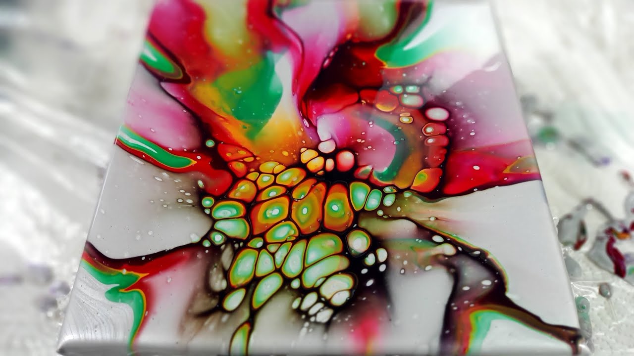 (625)Blooms with glue,Blooms und Bastelkleber, 2 kurze/short Videos, pouring,Acrylgießen