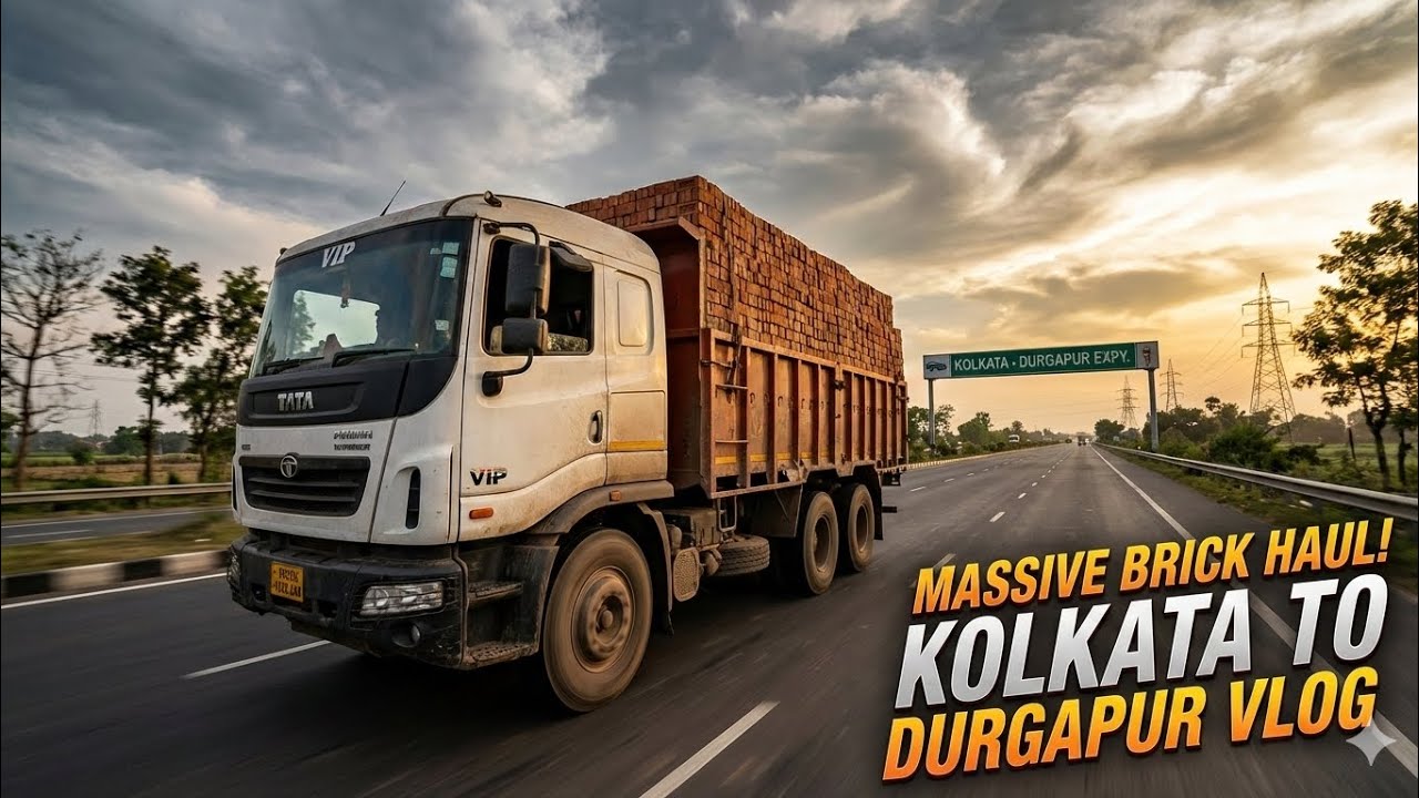 KOLKATA TO DURGAPUR trip bricks loded tata VIP truck vlog