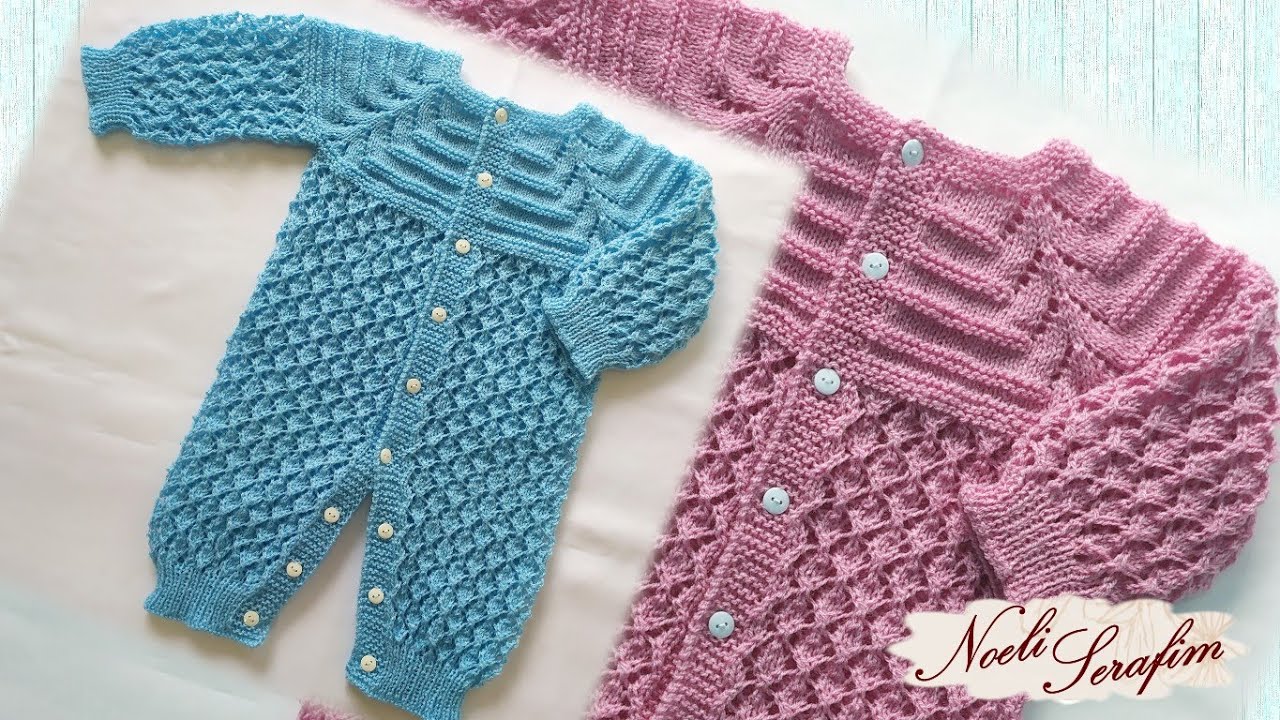 ENTERITO EN DOS AGUJAS PARA BEBÉS DE 3 A 6 MESES